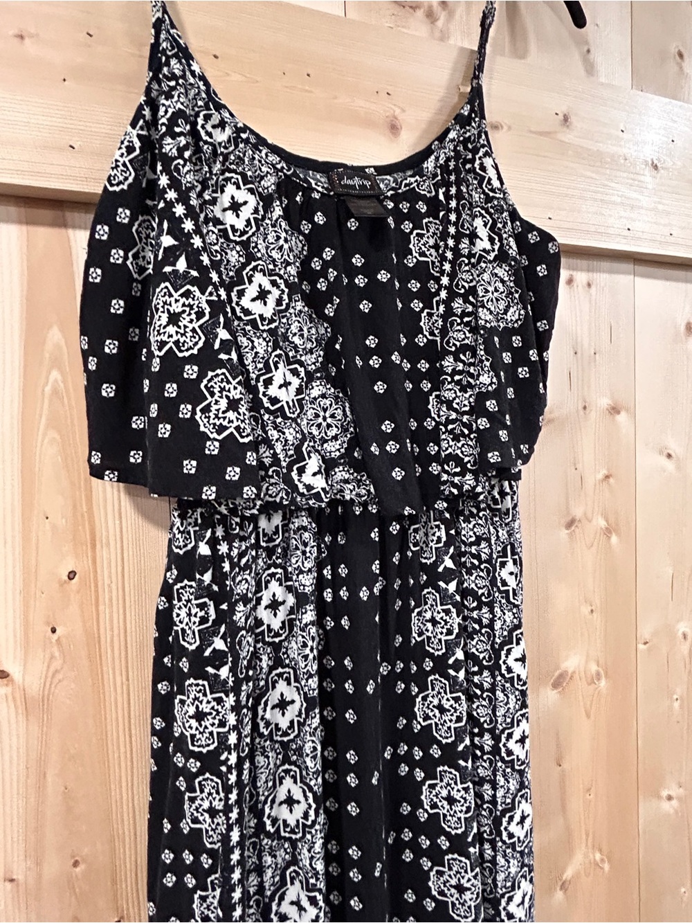 Daytrip black and white bandana print maxi dress, Medium Boho Festival Patchwork - Picture 5 of 10